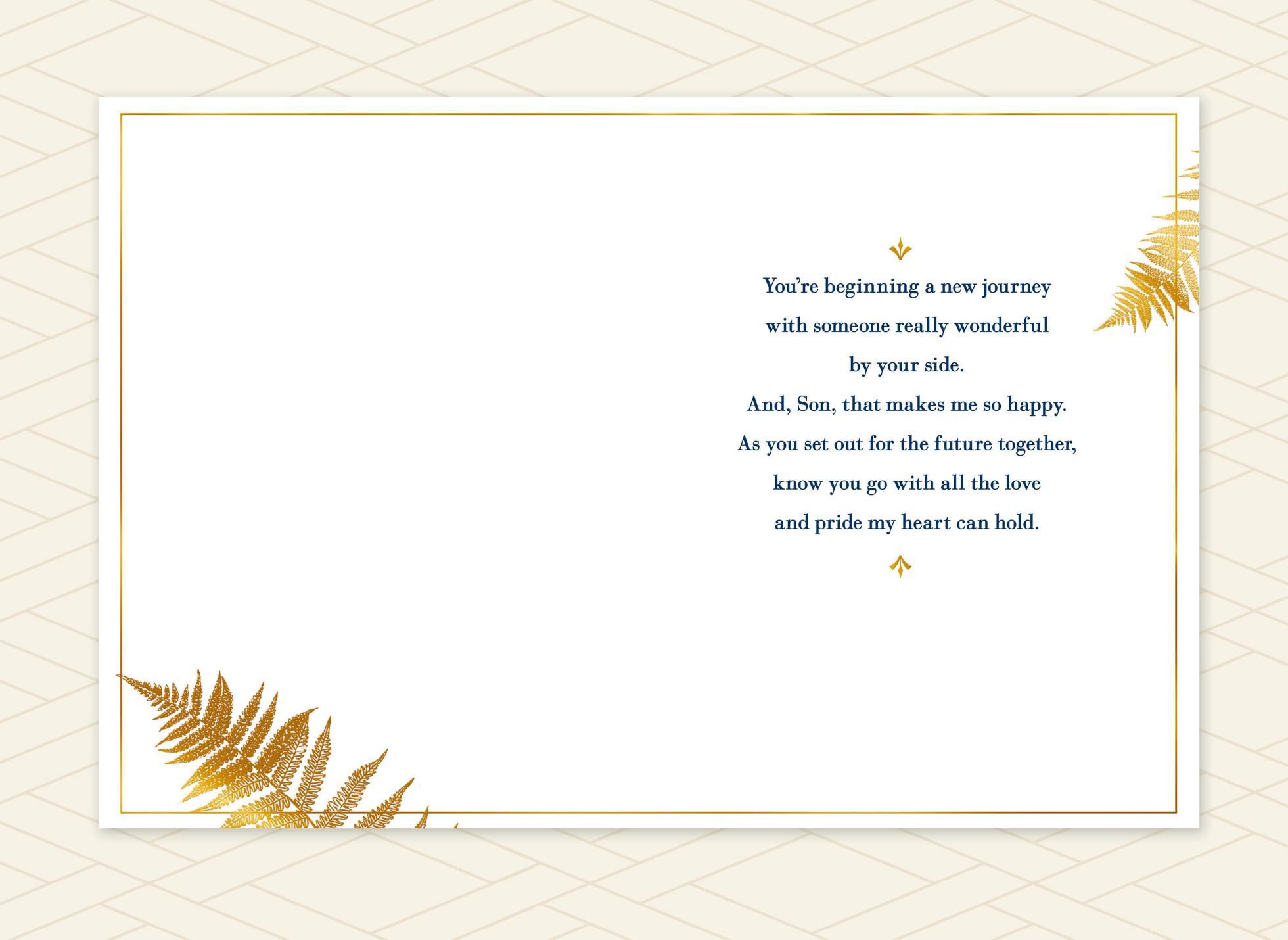 Love and Pride Wedding Card for Son