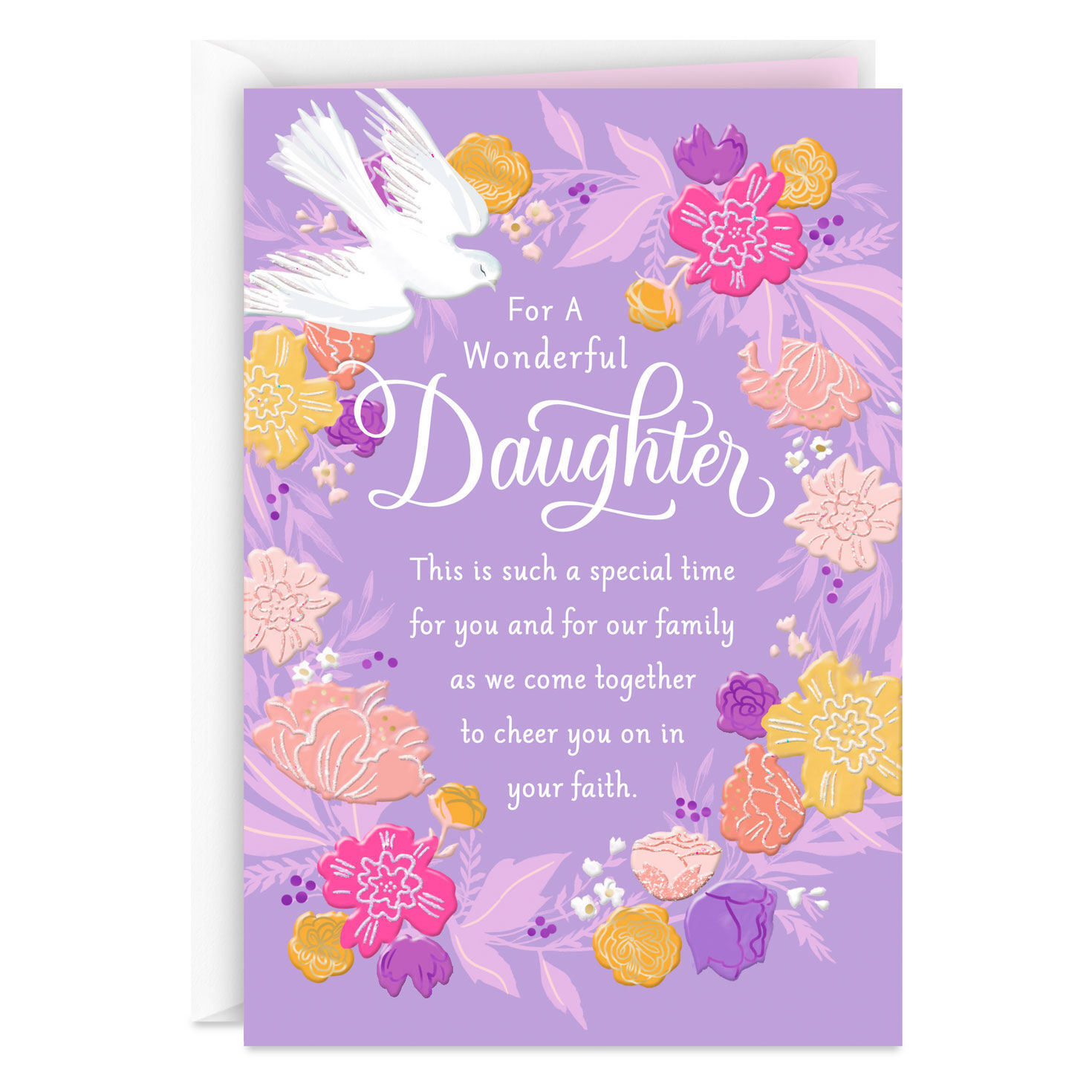 Joy, Love and Prayers Confirmation Card for Daughter