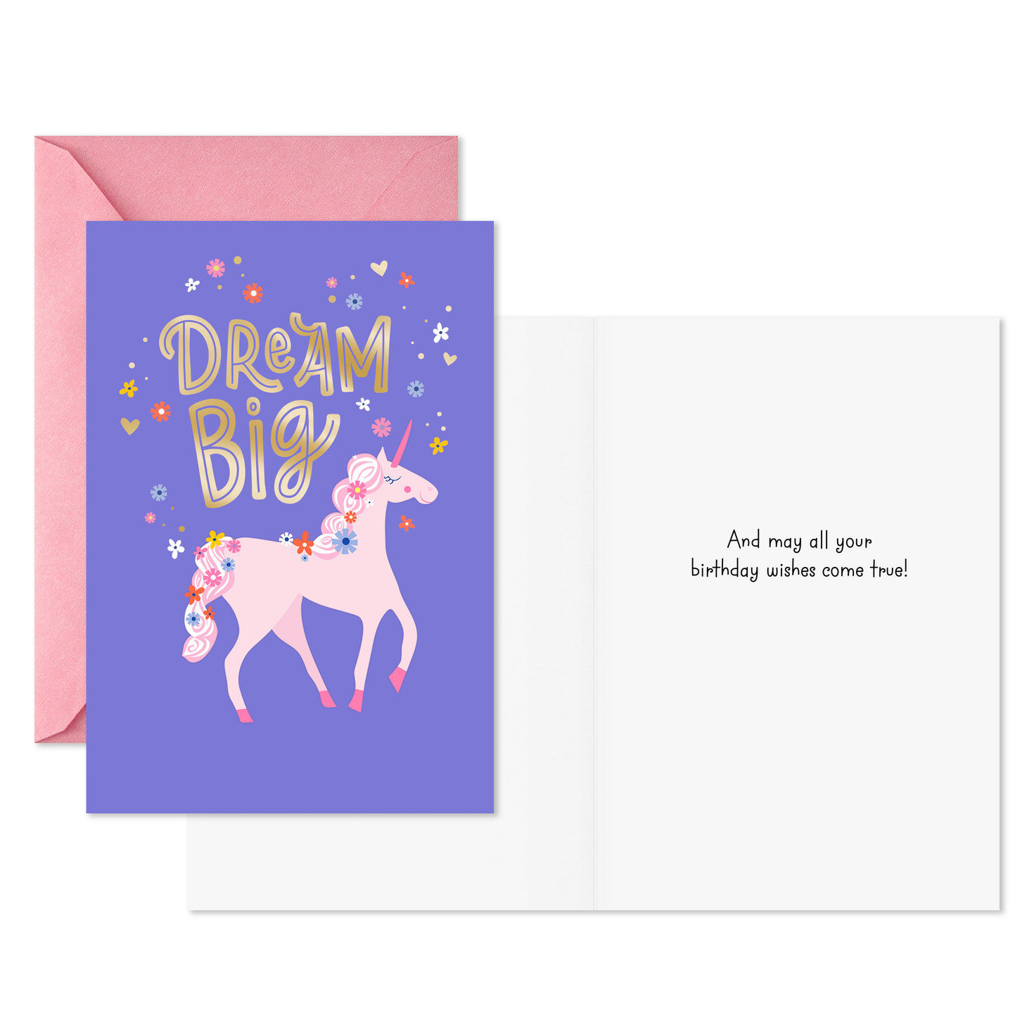 Unicorn and Ice Cream Girl Birthday Cards Pack Card Front with Sentiment image number 3