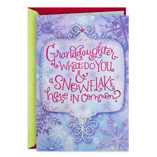 One of a Kind Granddaughter Christmas Card, 