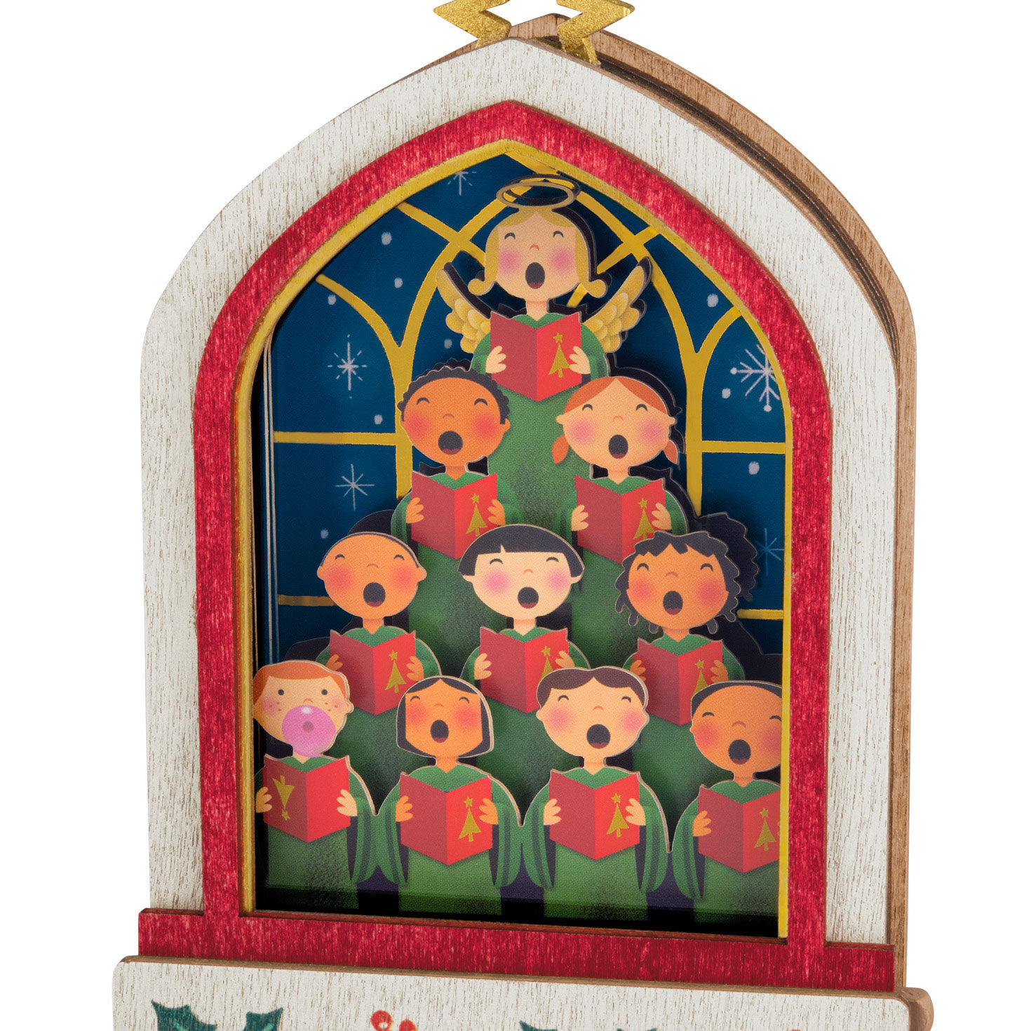 Choir in Window Musical Keepsake Ornament upclose view image number 5