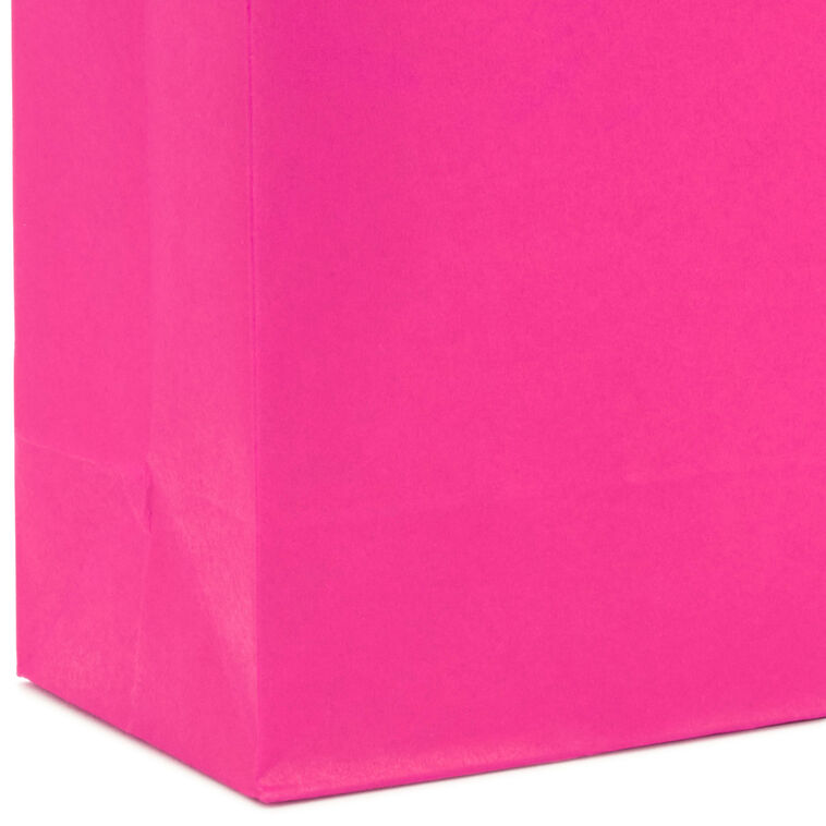 6.5" Solid Hot Pink Small Gift Bag, Hot Pink, large image number 5
