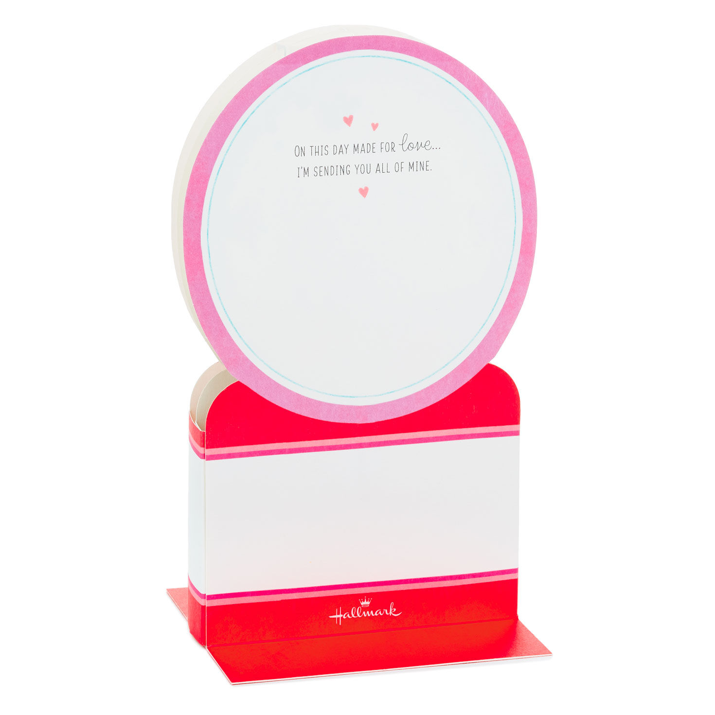 Hearts Snow Globe 3D Pop-Up Music & Motion Valentine's Day Card sentiment image number 3