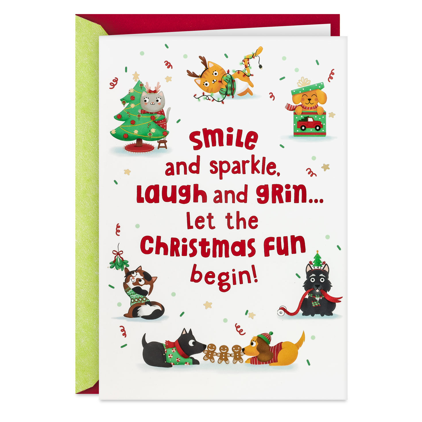 Smile and Sparkle Christmas Card for Granddaughter