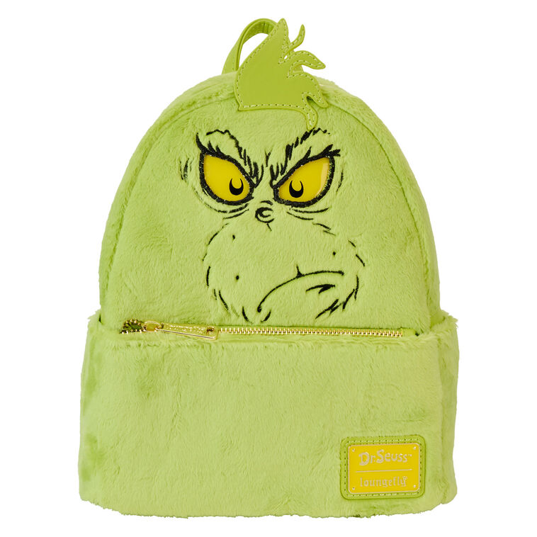 Loungefly Dr. Seuss Grinch Plush Mini Backpack With Glowing Eyes