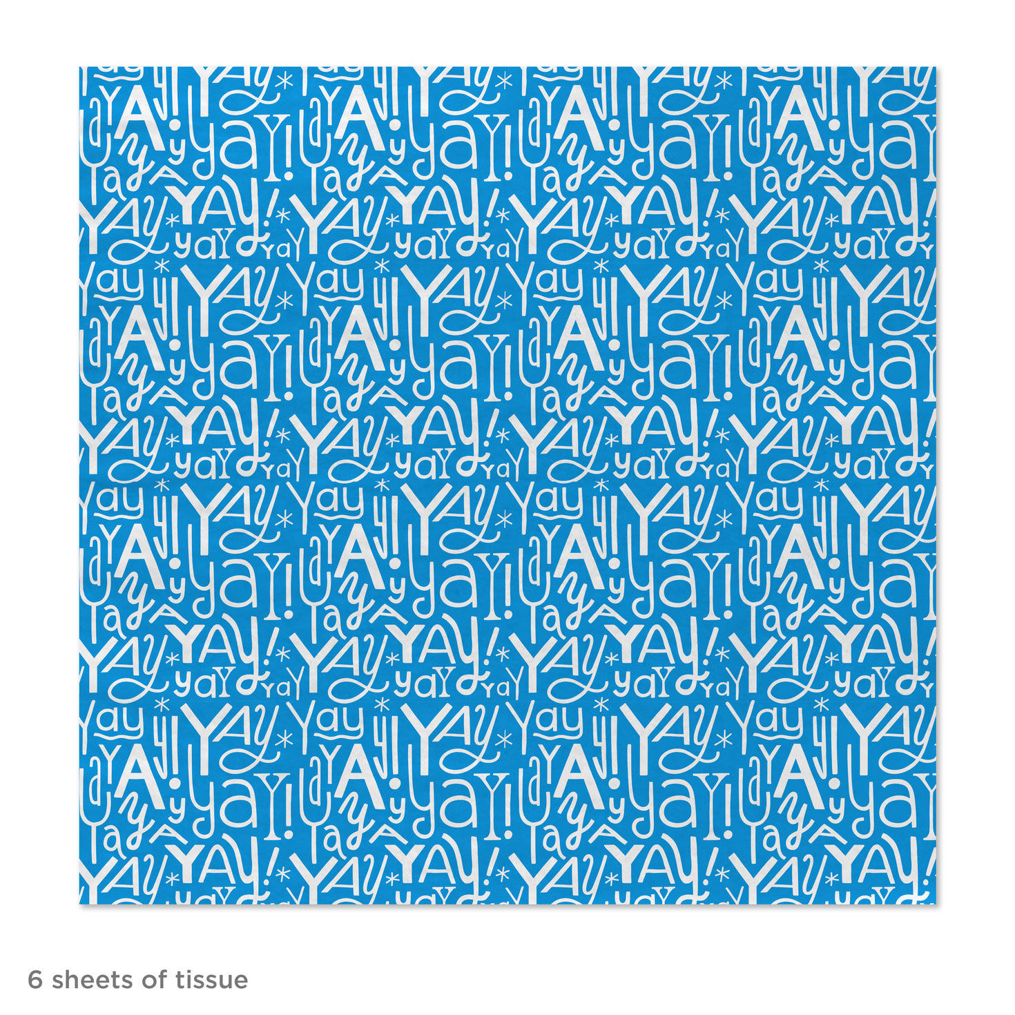 Yay Doodles on Blue Tissue Paper, 6 Sheets, , large image number 3