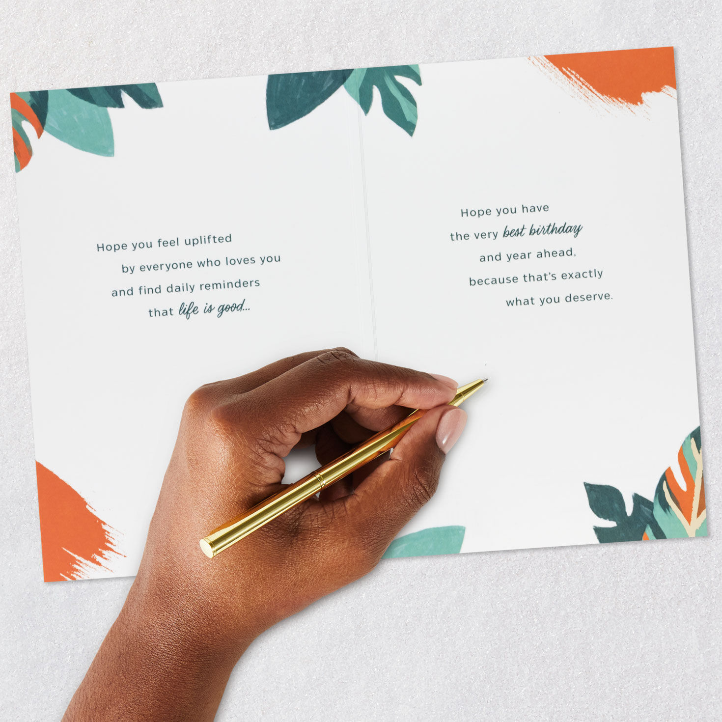 Colorful Monstera Leaves Grandson Birthday Card signing card image number 8
