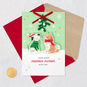 Cute Dogs Under Mistletoe Romantic Christmas Card Card Front with Envelope and Gold Seal image number 6