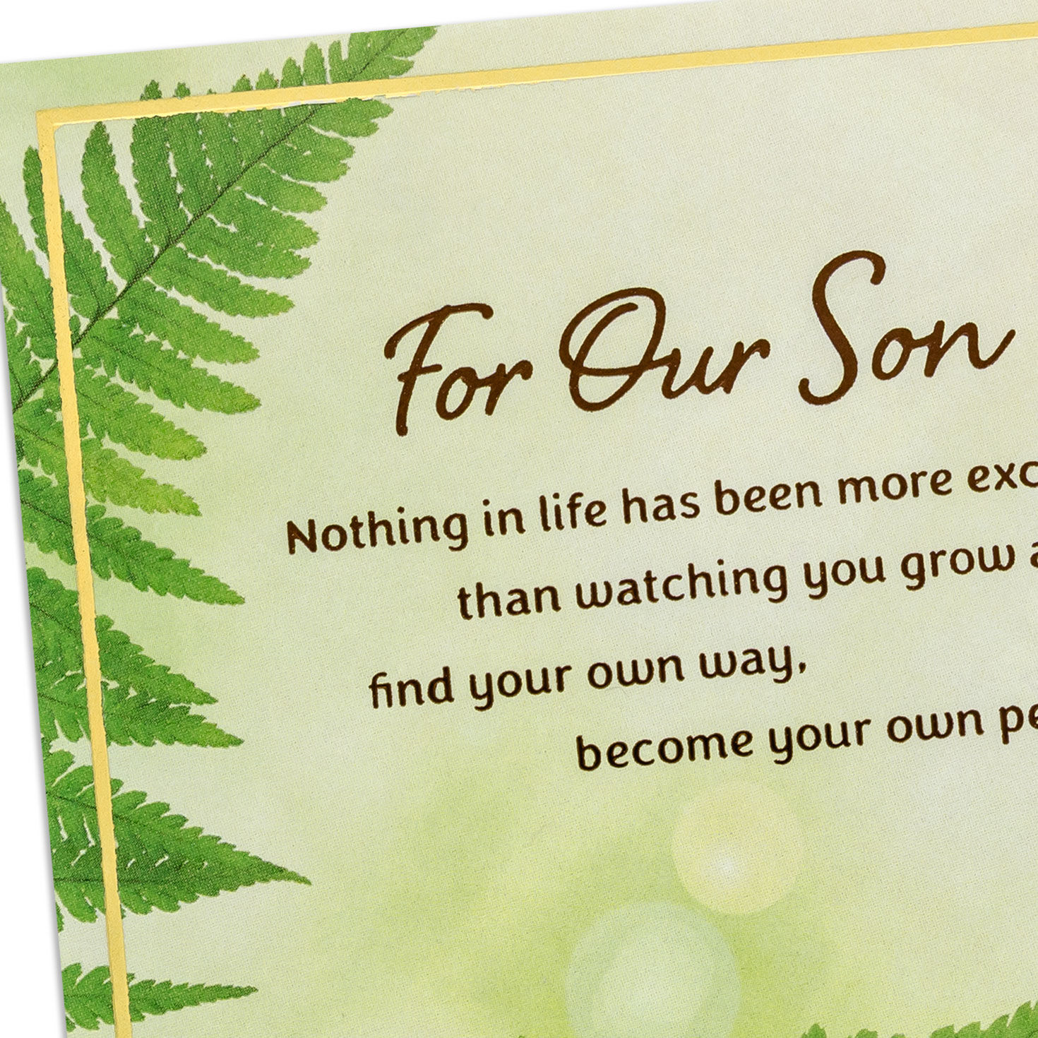Fern Fronds Birthday Card for Son from Parents Card Front Detail image number 5