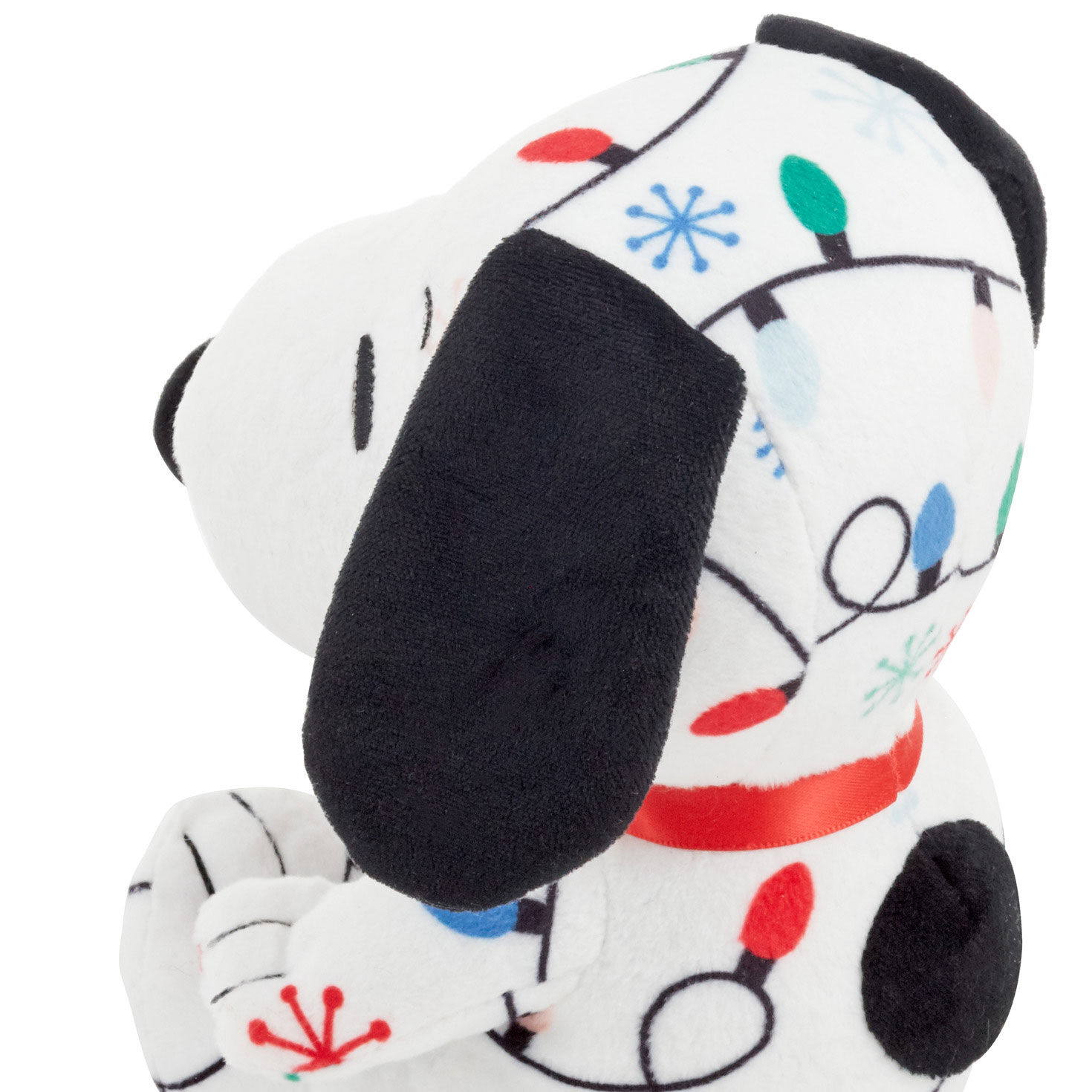 Peanuts Snoopy in Christmas Lights Print Fur upclose view side image number 5