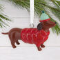 Dachshund in Coat Christmas Ornament Hanging on tree image number 2