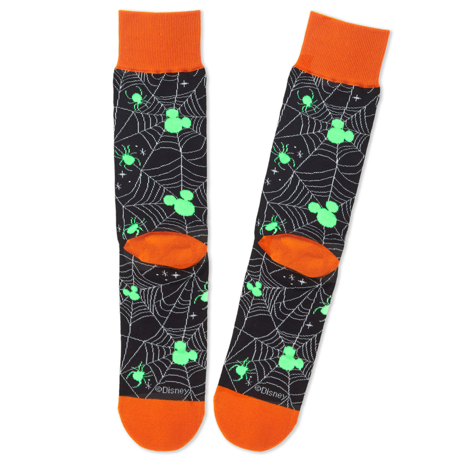 Disney Mickey Mouse Spiderweb Glow-in-the-Dark Crew Socks for only USD 18.99 | Hallmark