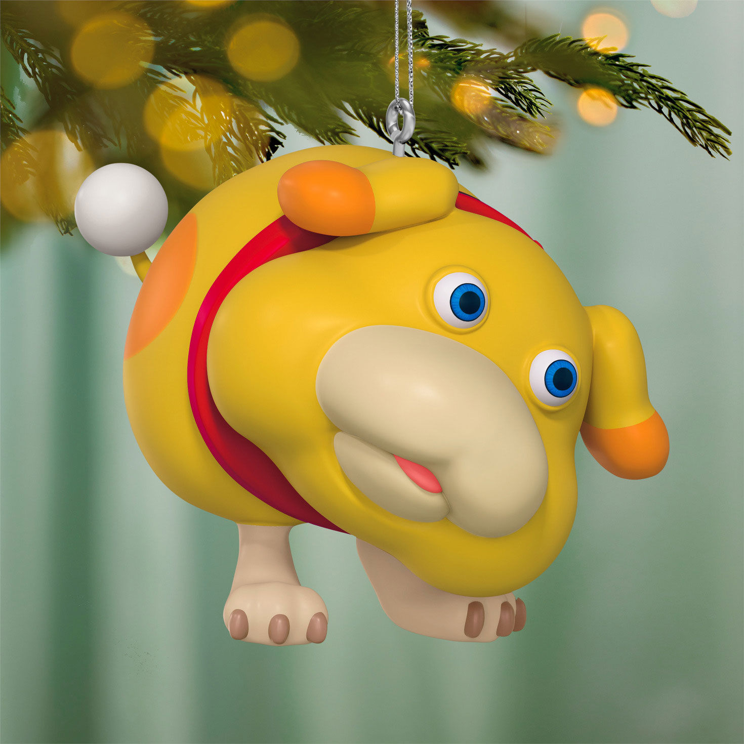 Nintendo Pikmin Yellow Doglike Character Ornament hanging on tree image number 2