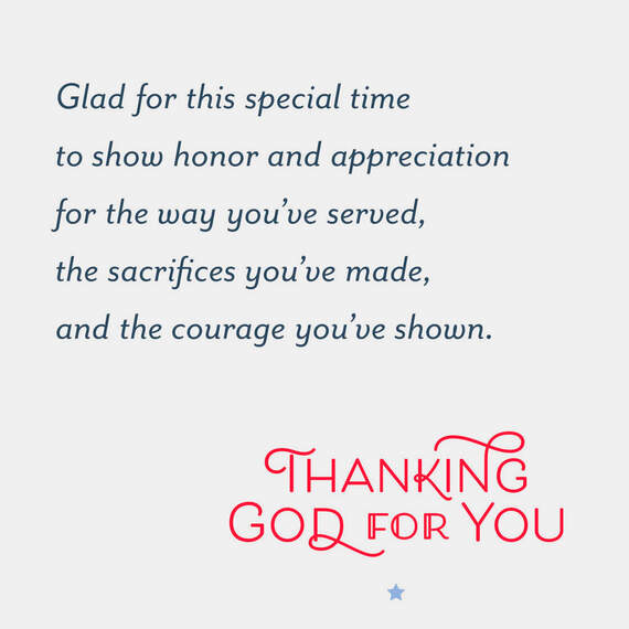God Bless You Religious Veterans Day Card, , large image number 2