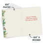 Winter Greens and Tag on Photo Frame Christmas Card Open Card with Envelope indicating personalization image number 4