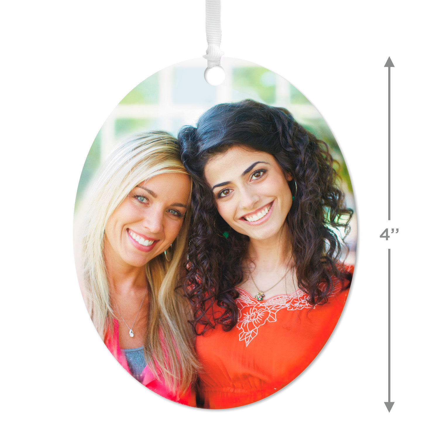 Vertical Oval Metal Personalized Ornament, Custom Photo, , large image number 3