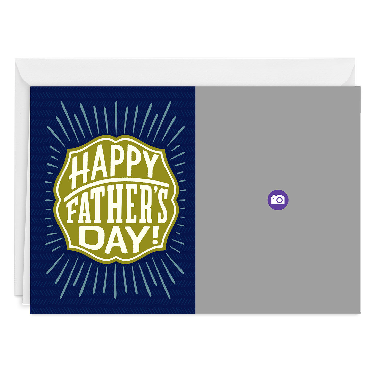 Green Plaque on Blue Personalized Father's Day Card Card Front indicating personalization image number 3
