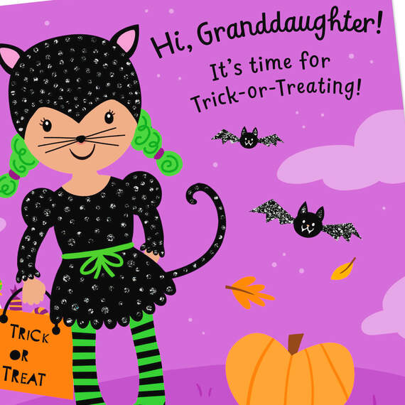 Cat Costume Halloween Card for Granddaughter, , large image number 4