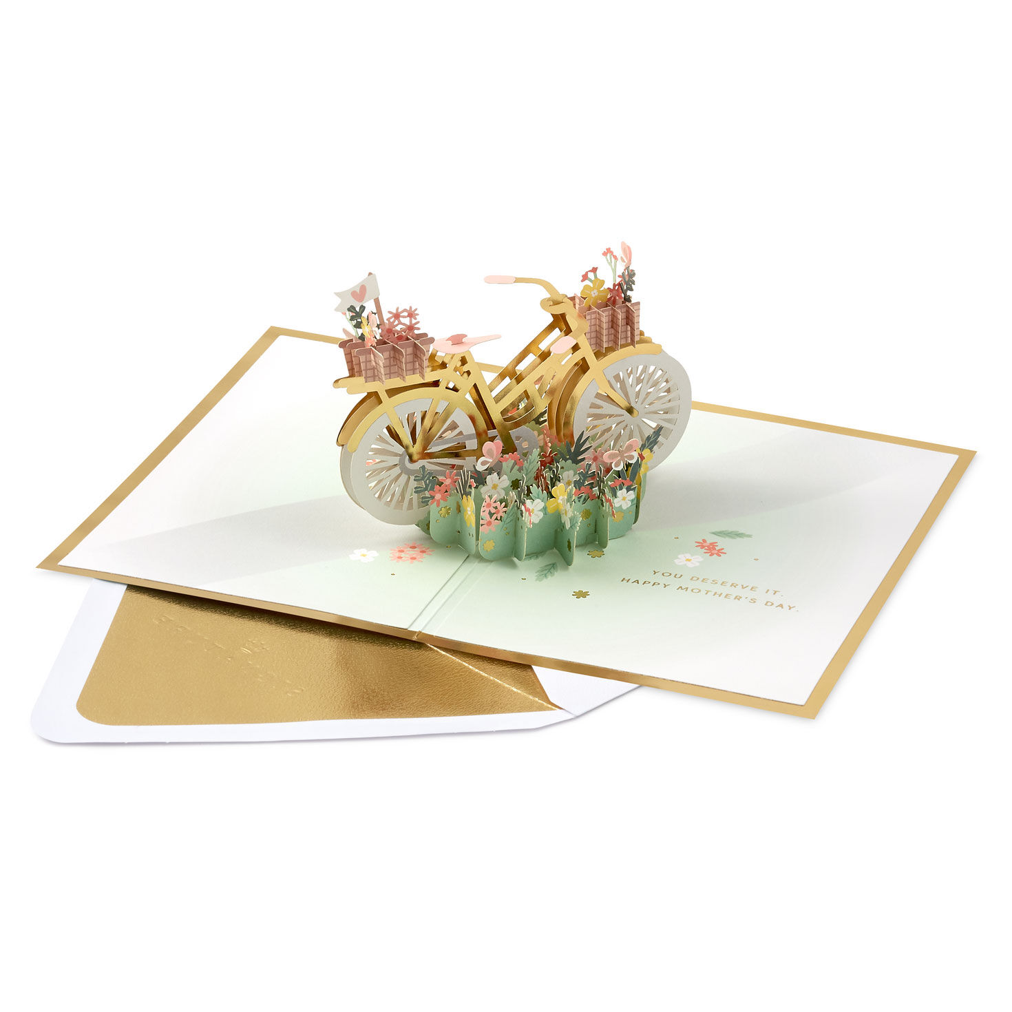 Bicycle and Flowers Pop-Up Mother&rsquo;s Day Card  image number 2
