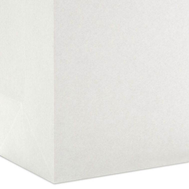9.6" Solid White Medium Gift Bag, White, large image number 5