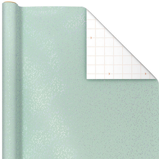 Sparkly Confetti on Mint Wrapping Paper, 17.5 sq. ft., 