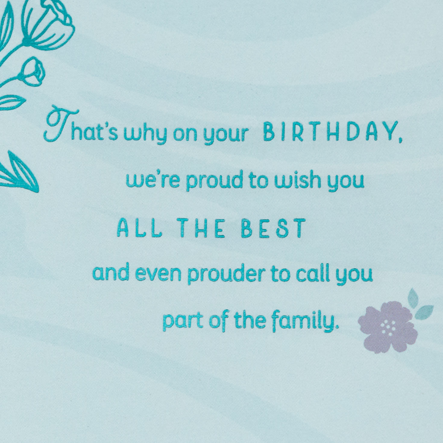 Butterfly and Flowers Daughter-in-Law Birthday Card Sentiment image number 3