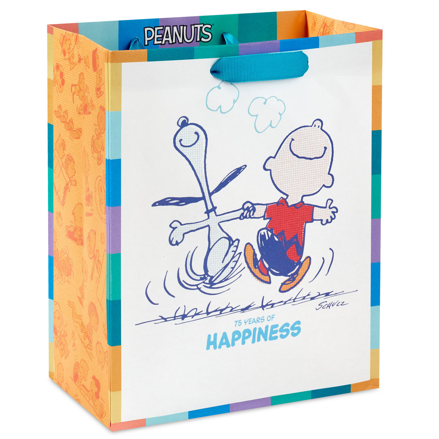 9.6" Peanuts® 75th Anniversary Happy Dance Medium Gift Bag