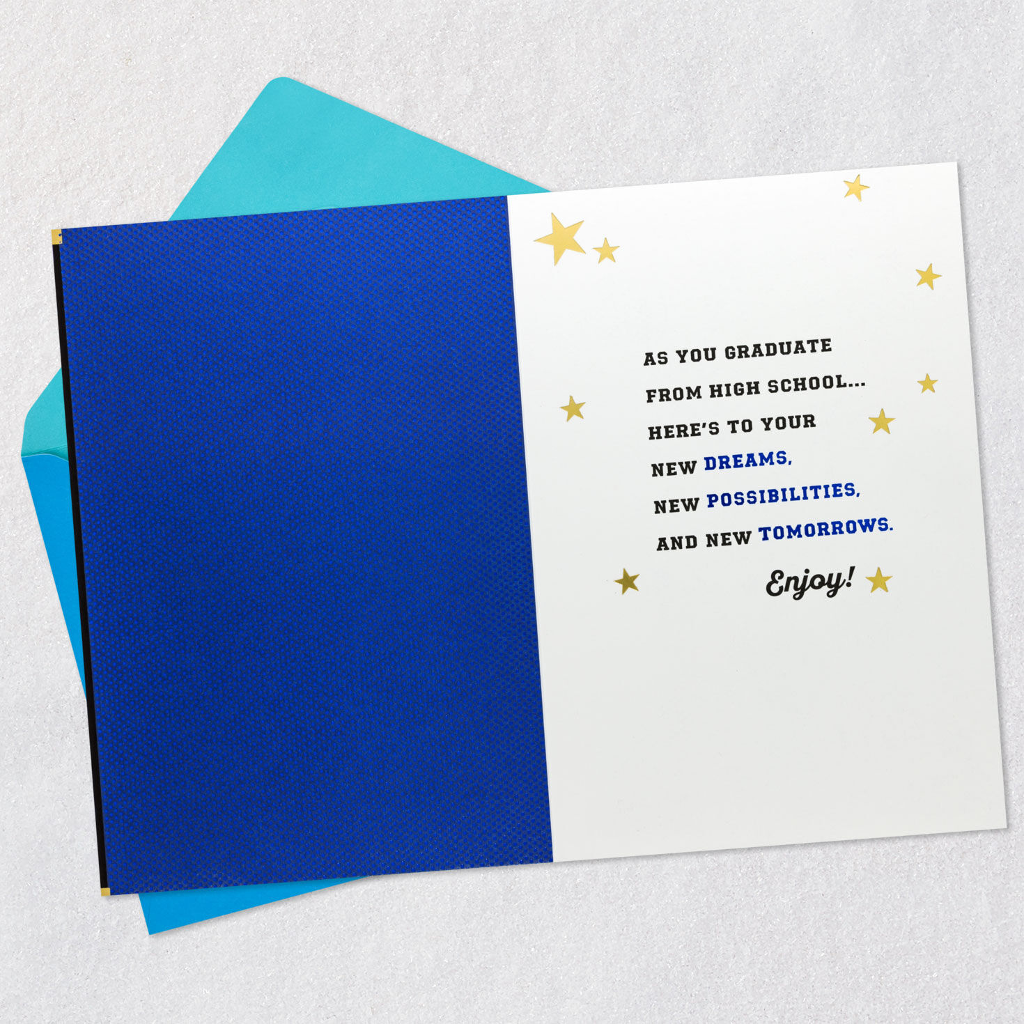 Varsity Lettering 2026 High School Graduation Card Open card with envelope image number 3