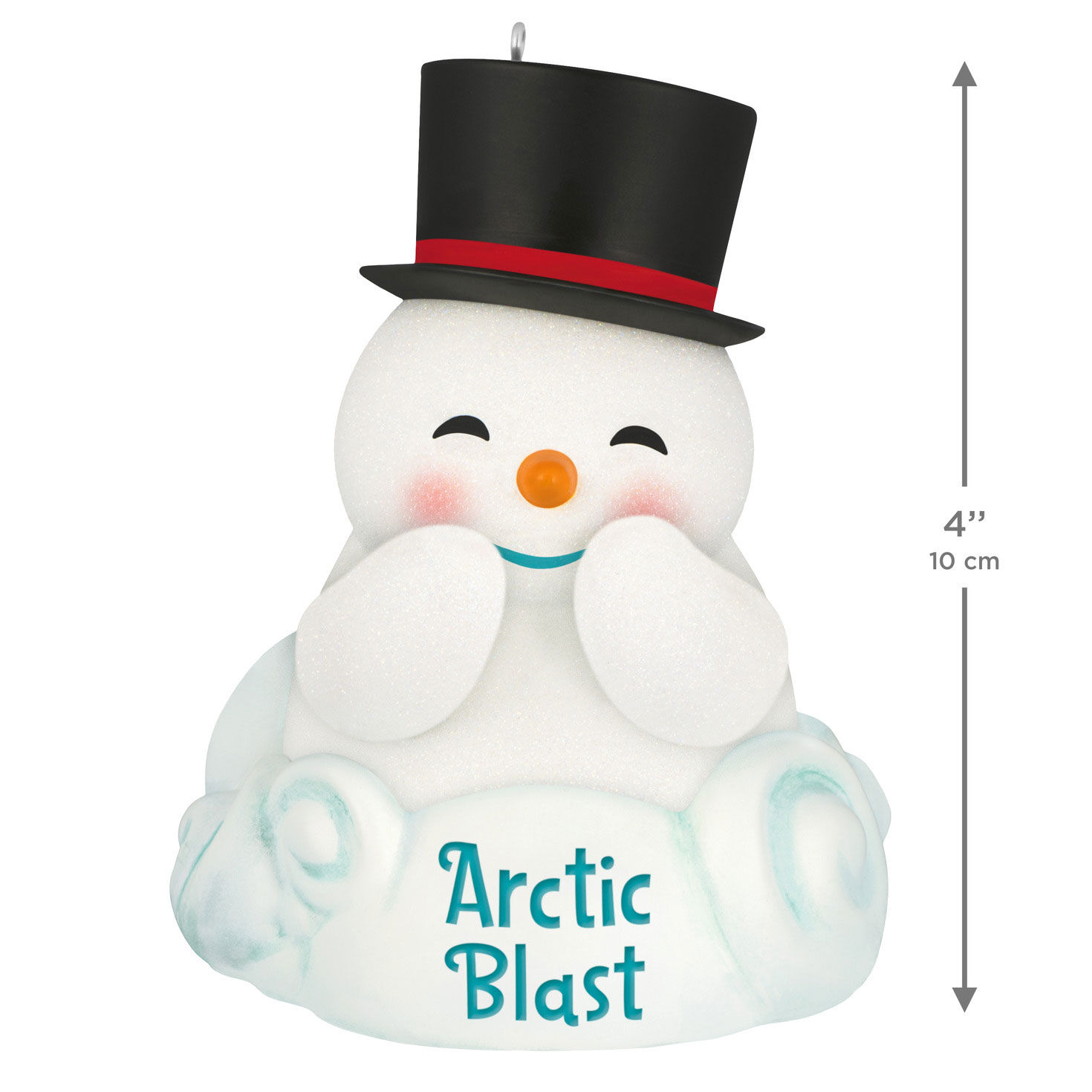 Laughing Snowman on Snow Keepsake Ornament measurement image number 3