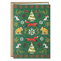 Bear and Fox on Forest Green Boxed Christmas Cards Card Front with envelope image number 2
