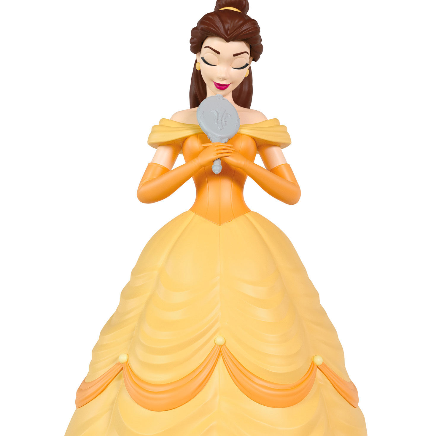 Princess Belle Holding Mirror Keepsake Ornament Closeup view image number 5