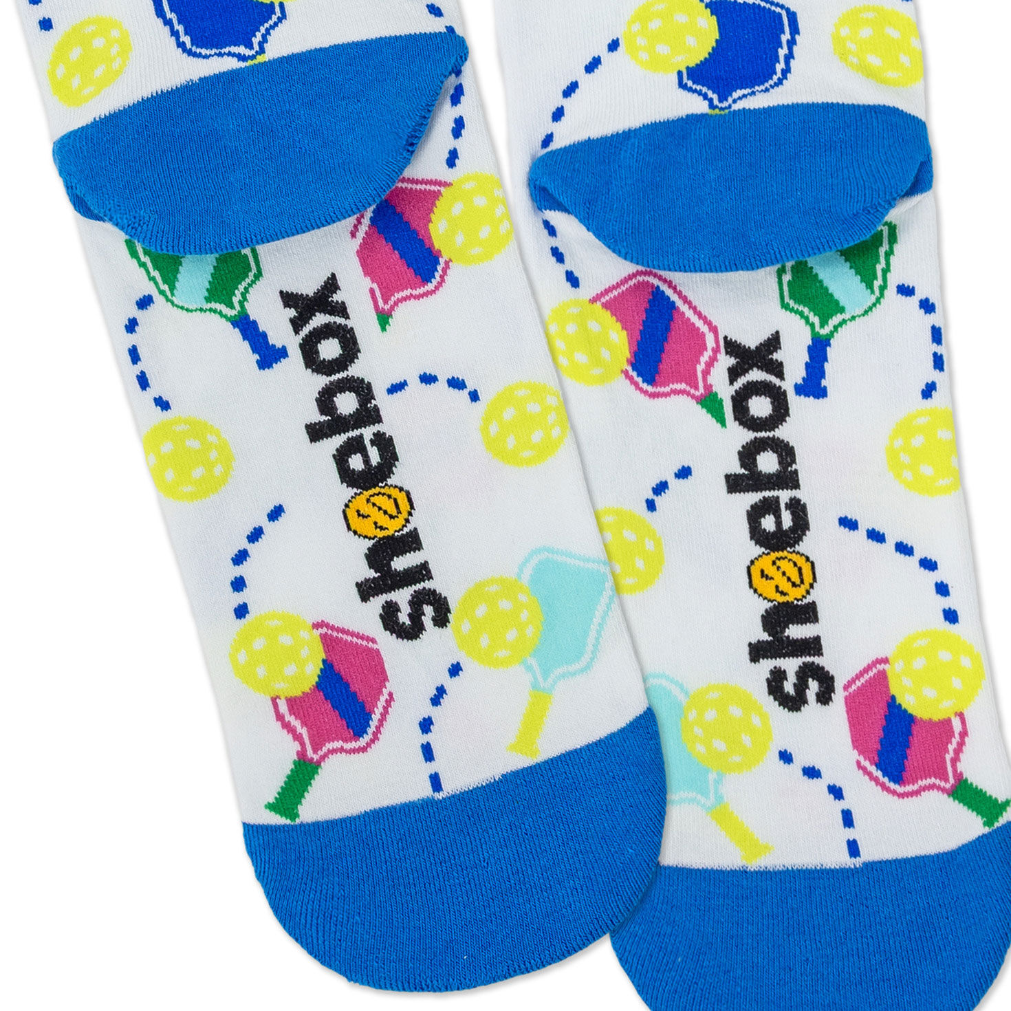Pickleball Themed Novelty Crew Socks With Puns upclose view image number 4