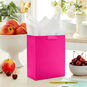 9.6" Solid Hot Pink Medium Gift Bag, Hot Pink, large image number 2