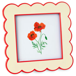 Red and Cream Scalloped Square Picture Frame, 4x4