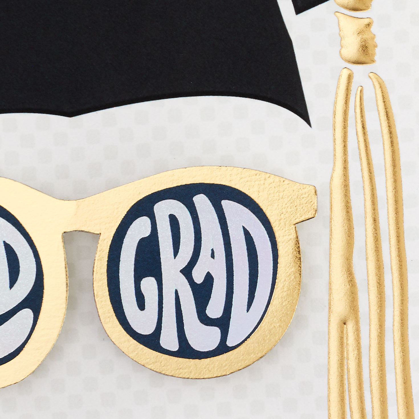 Rad Grad in Mortarboard Cap and Sunglasses Graduation Card Card Front Detail image number 4