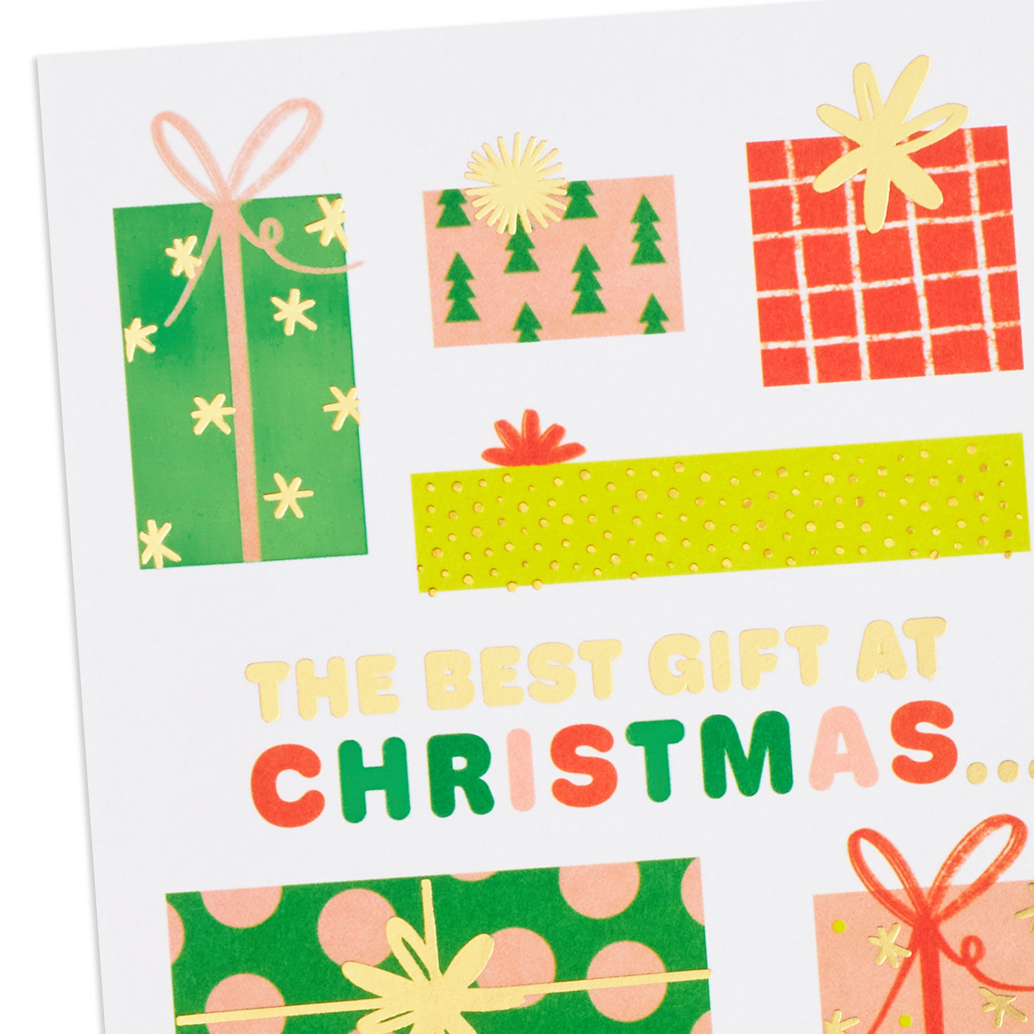 Pink and Green Granddaughter Christmas Gift Card Holder Card Front Detail image number 4