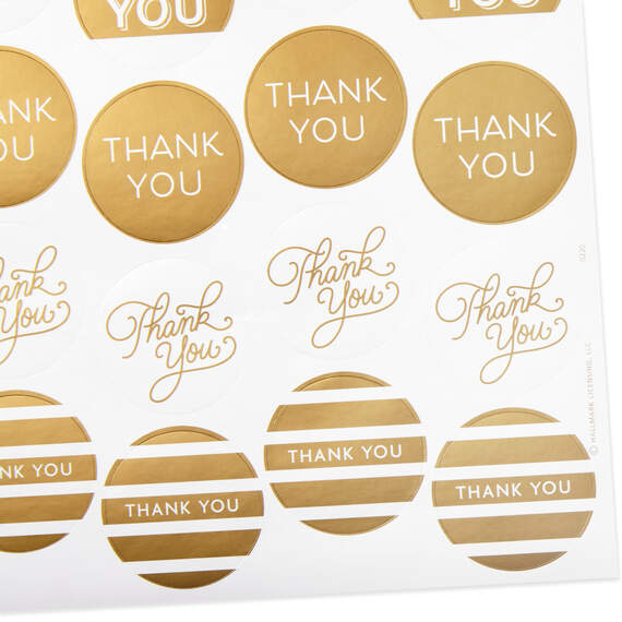 Gold Foil Thank-You Sticker Seals, 10 sheets, , large image number 4