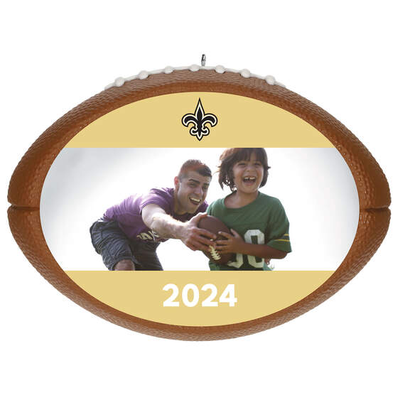 NFL Football New Orleans Saints Text and Photo Personalized Ornament