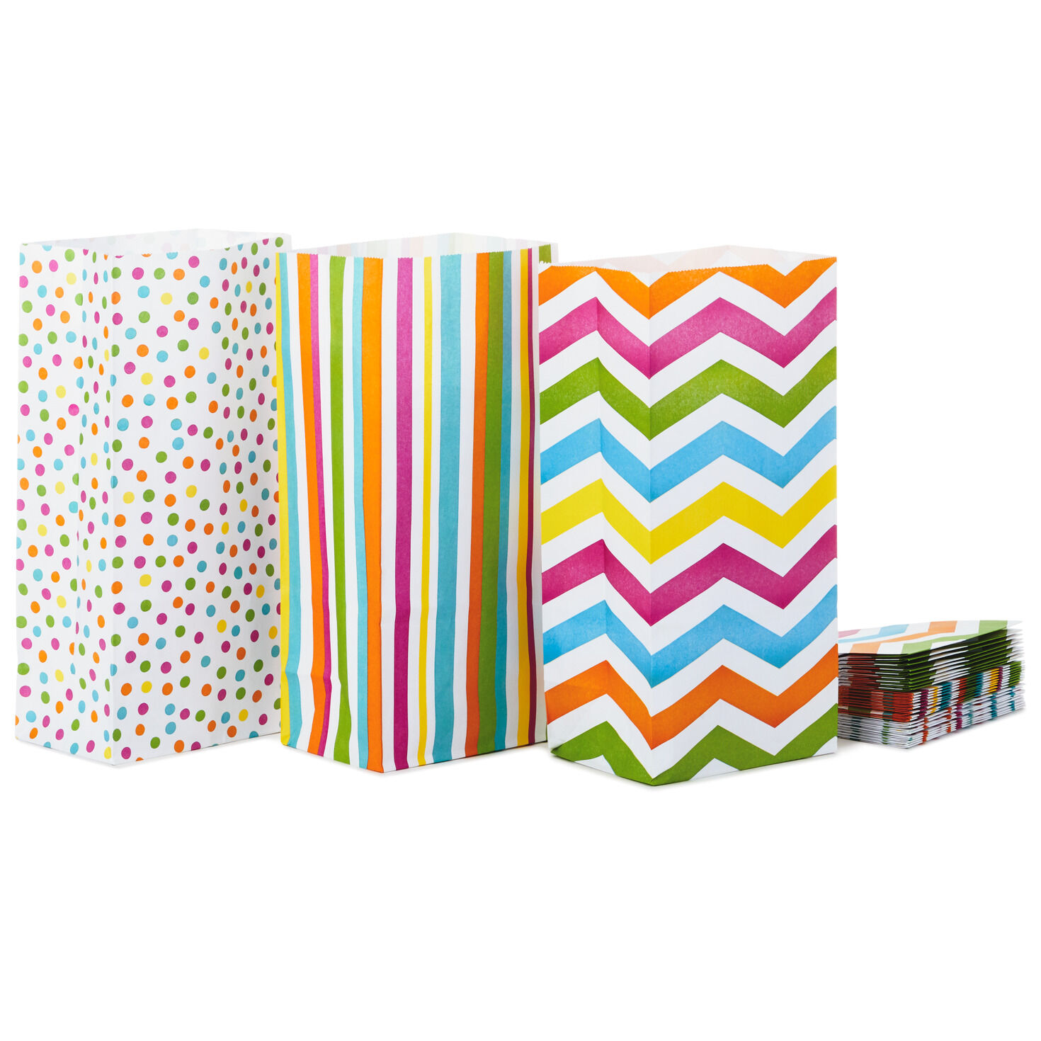 Spring Patterns Assorted Paper Goodie Bags, Pack of 30
