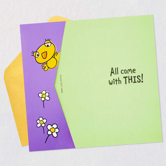 Bunny and Chick Lots of Love Money Holder Easter Card, , large image number 3
