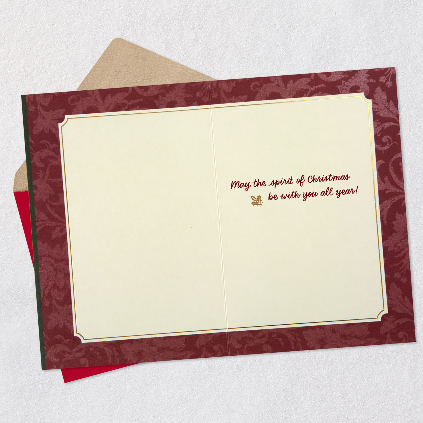 Traditional Santa in Snow Christmas Card Open Card with Envelope image number 3