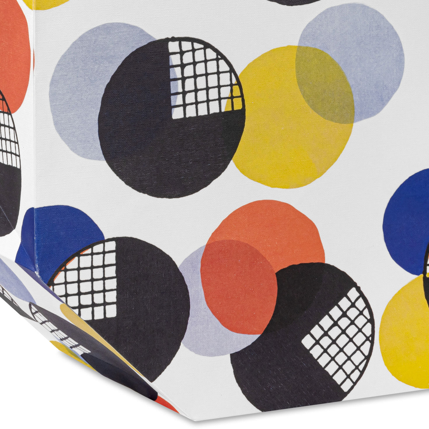 Archives Multicolor Circles on White Large Gift Bag upclose detail image number 5