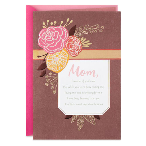 Life's Most Important Lessons Birthday Card for Mom, 