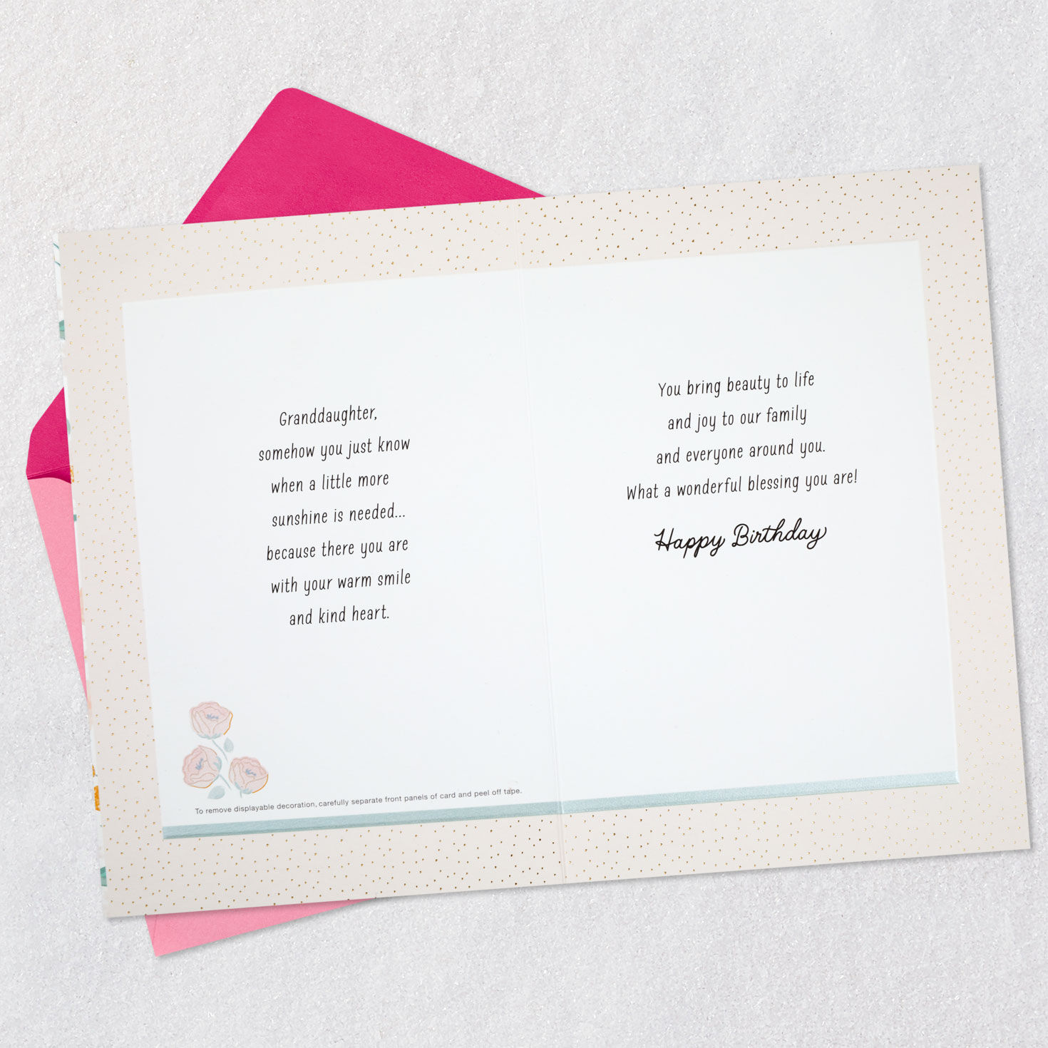Heart Ornament Birthday Card for Granddaughter Open card with envelope image number 4