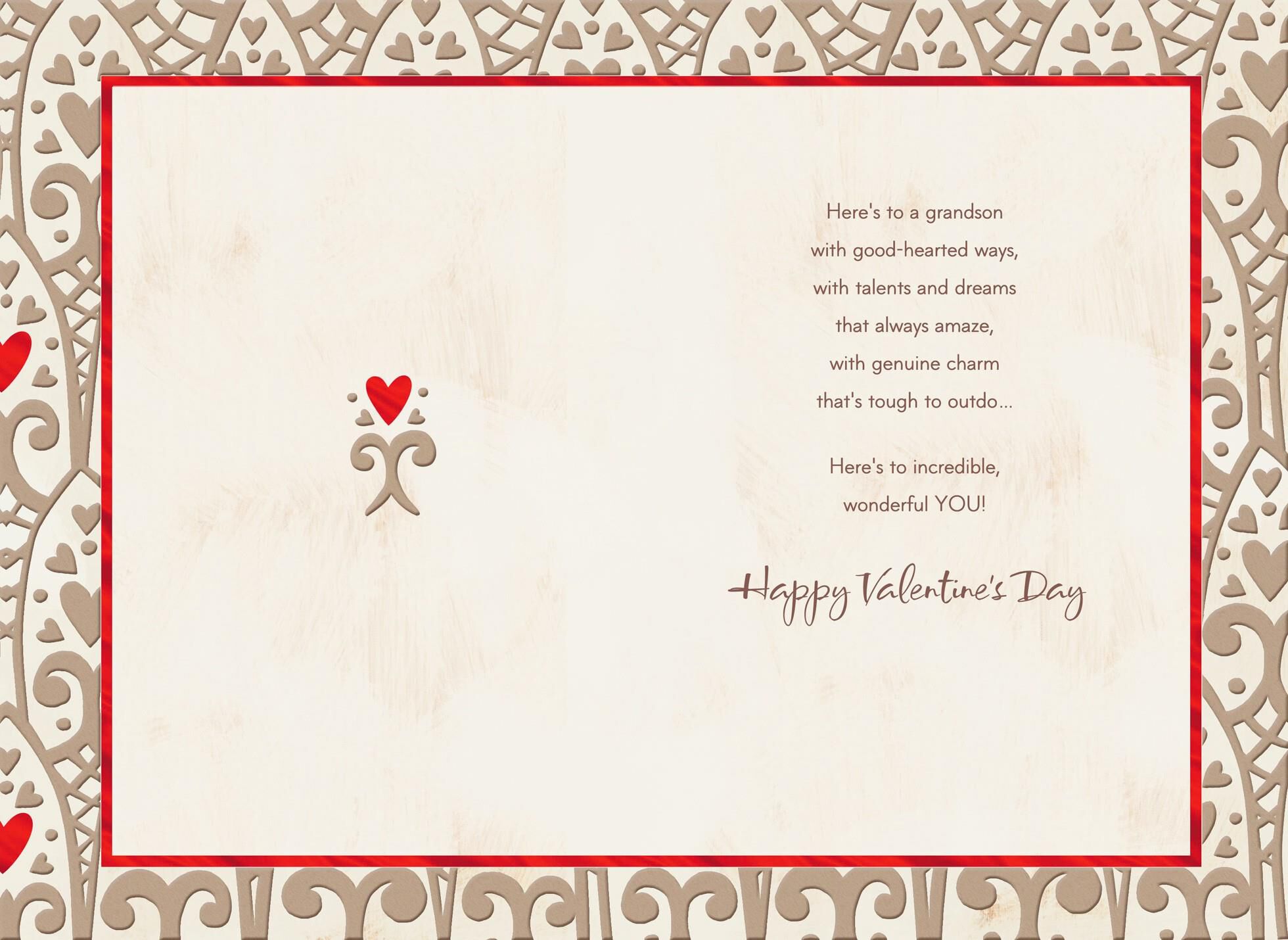 Incredible Grandson Valentine's Day Card