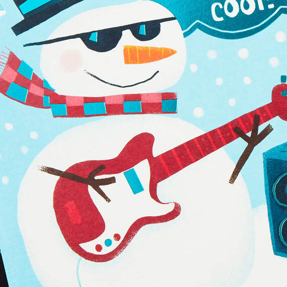 Snowman Rock Band Christmas Card for Grandson, , large image number 5