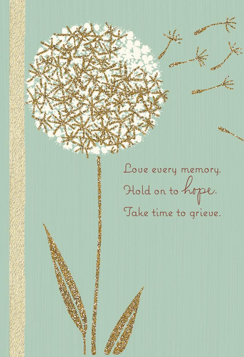 Dandelion Glitter Sympathy Card