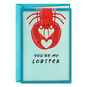 Lobster with Heart Claws on Blue Anniversary Card for Spouse  image number 1