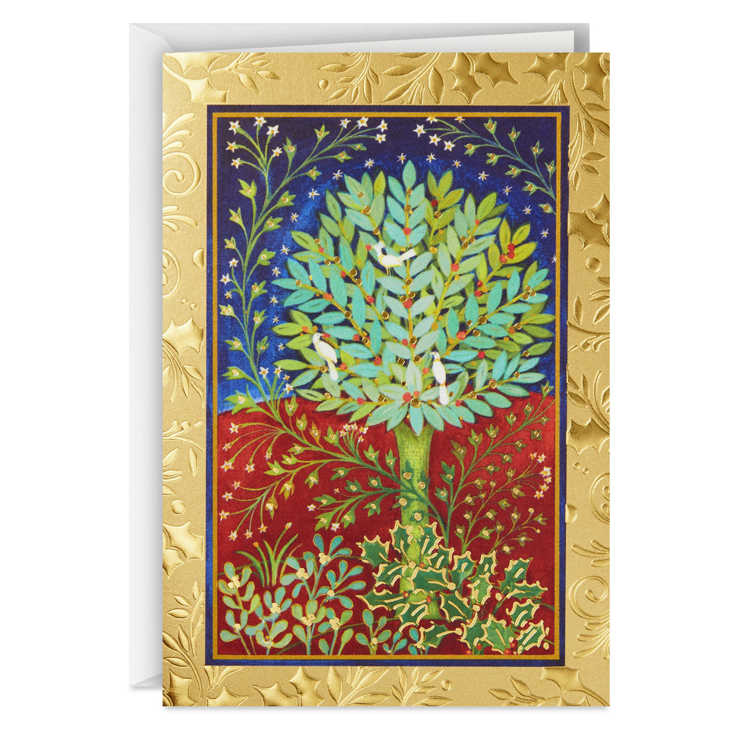 UNICEF Peaceful Holly Tree Boxed Christmas Cards, Pack of 20, , large image number 2