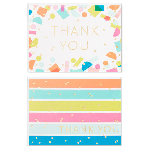Confetti and Stripes Bulk Blank Thank-You Notes, Pack of 50, 